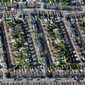 terraced houses in Walthamstow from the air
