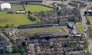 derelict Walthamstow Stadium aerial photo  