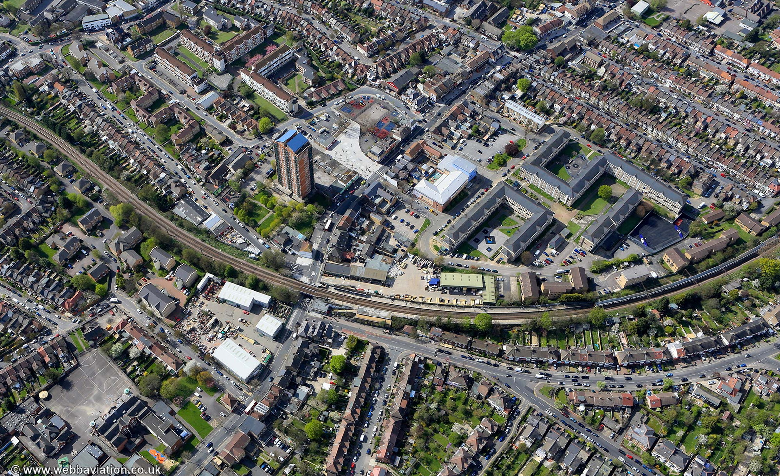  Wood Street railway station ,Walthamstow from the air
