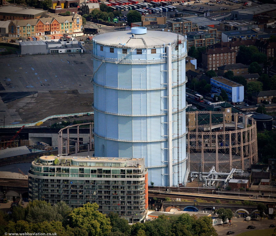 Battersea gasometer from the air