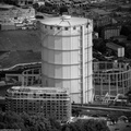 Battersea gasometer  from the air