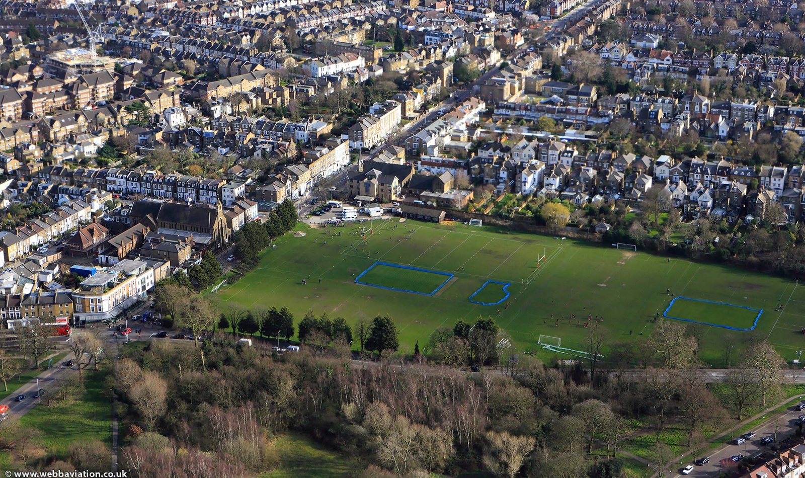 Sir Walter St Johns Sports Ground Wandsworth from the air