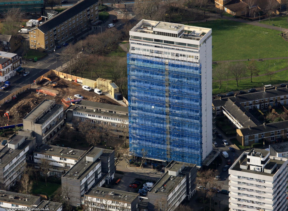 Sporle Court , Winstanley Estate  from the air