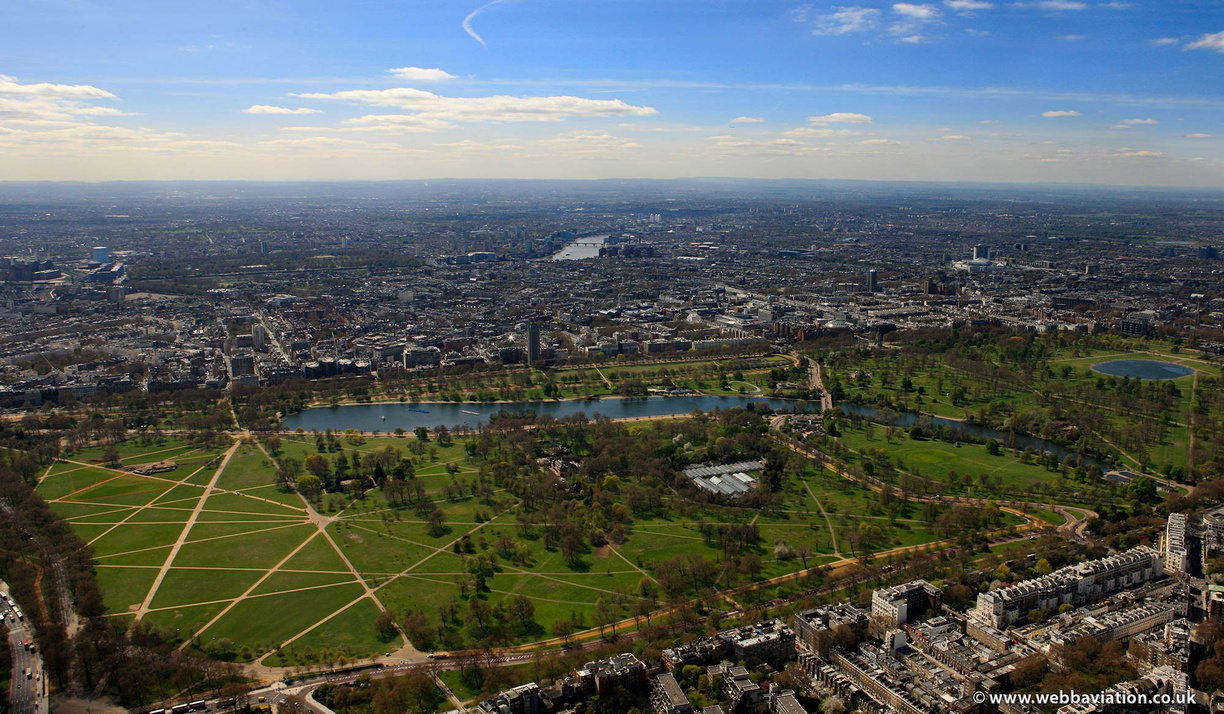 Hyde Park, London aerial photo  