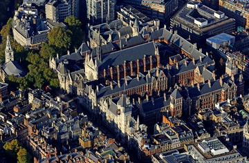 The Royal Courts of Justice London aerial photo  