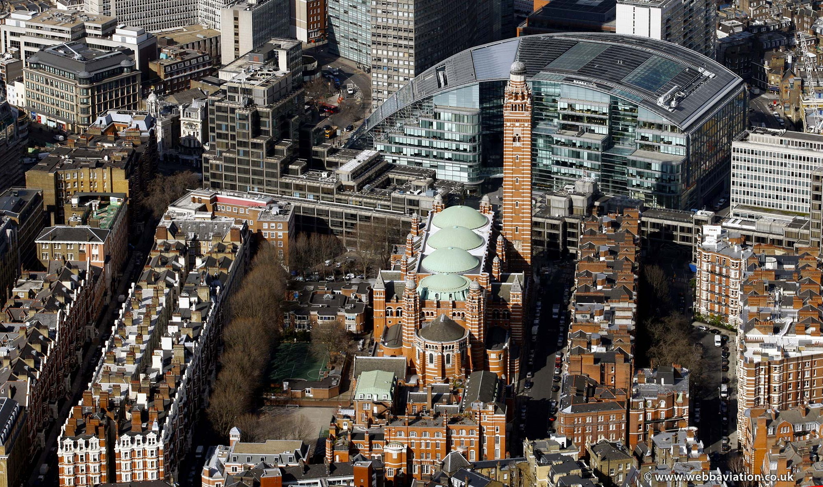 Westminster Cathedral  London aerial photo  