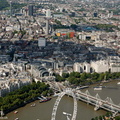 Hungerford Bridge and Golden Jubilee Bridges London   aerial photo  