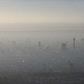 London skyline mist and fog aerial photo  