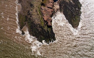 The old lifeboat station, Hilbre Island aerial photo