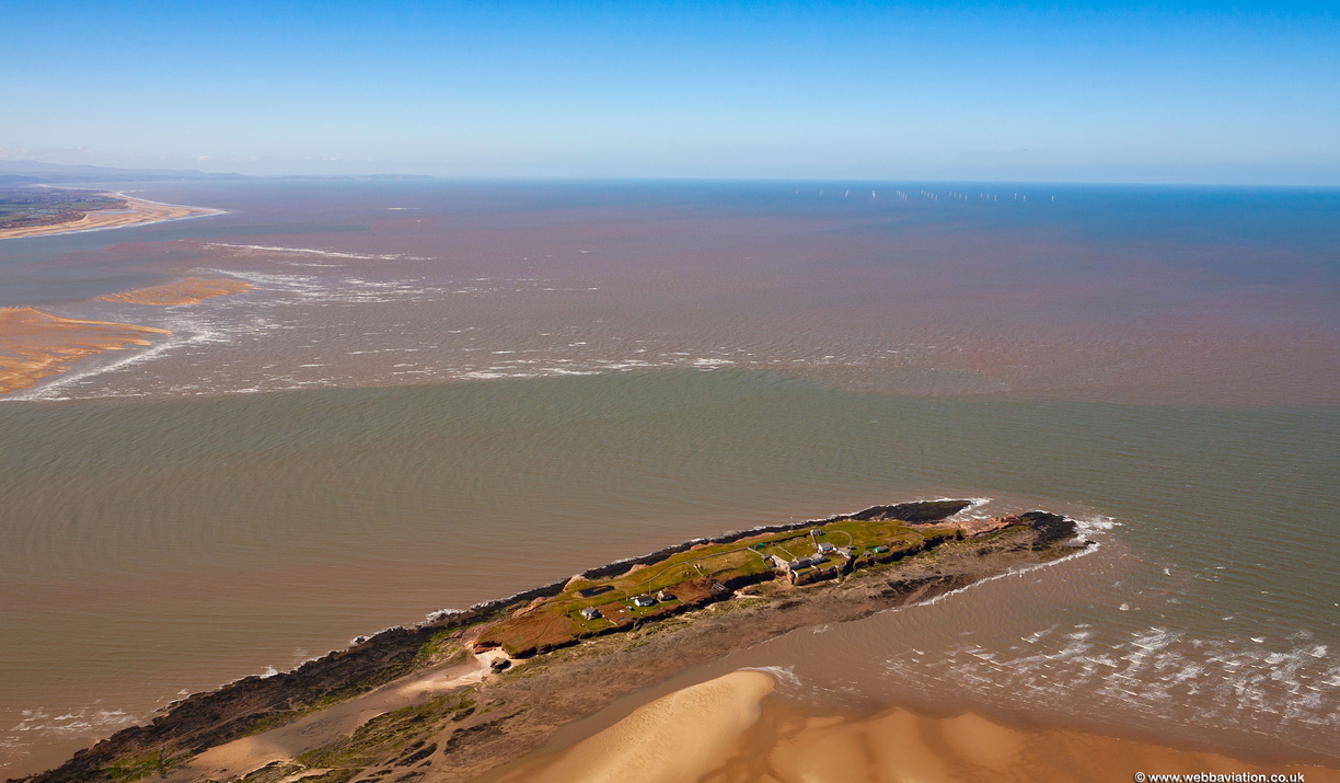  the River Dee Estuary and Hilbre Island Wirral  aerial photo