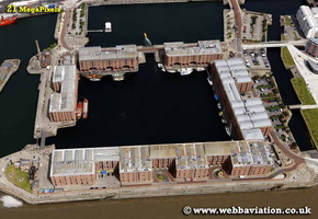 Albert Dock  Liverpool Merseyside UK aerial photograph