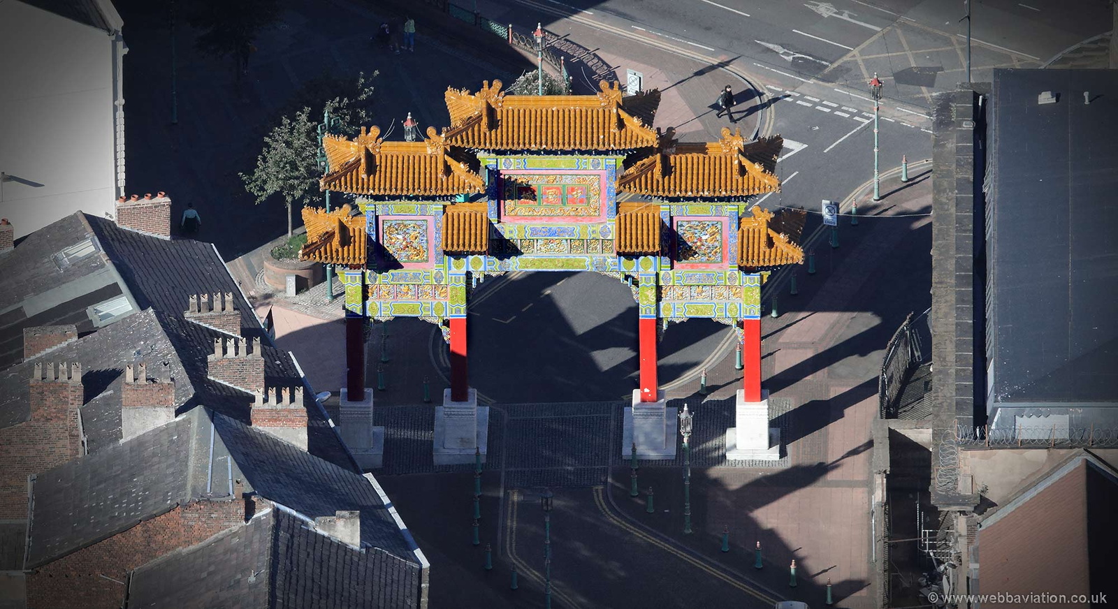 Chinese Arch Chinatown,  Liverpool  aerial photo