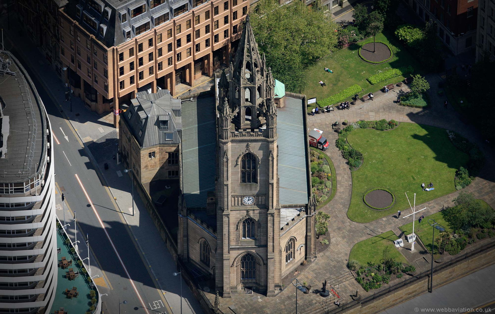 Church of Our Lady and Saint Nicholas  Liverpool  aerial photograph