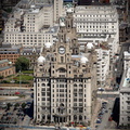 the Royal Liver Building   Liverpool  aerial photograph