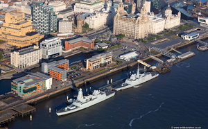 visiting warships in Liverpool from the air