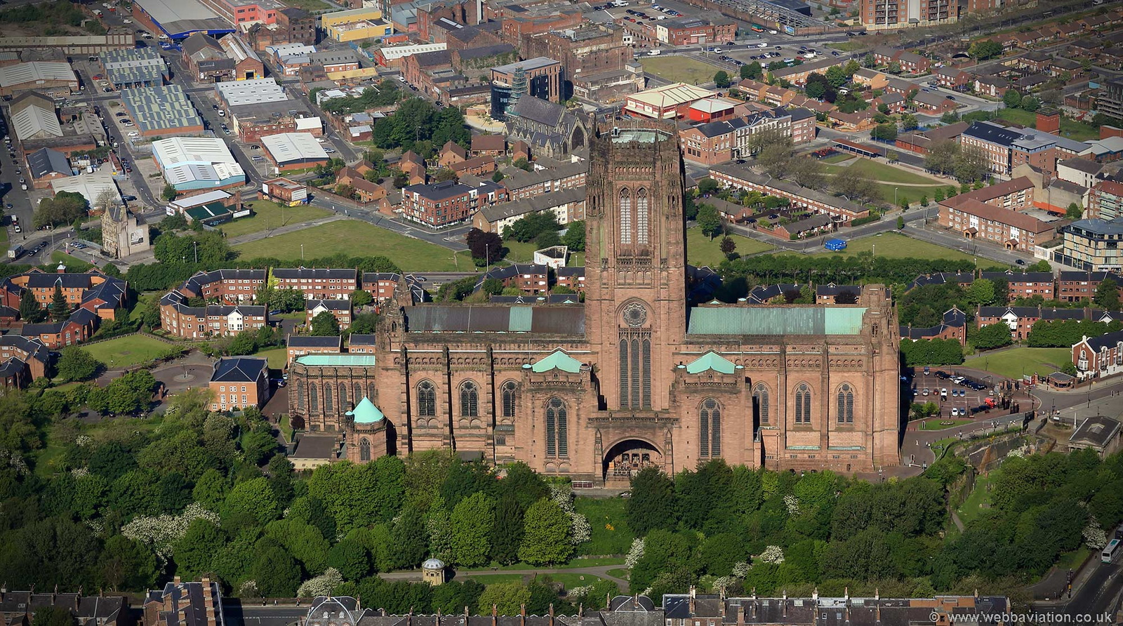 Liverpool Anglican Cathedral  aerial photograph