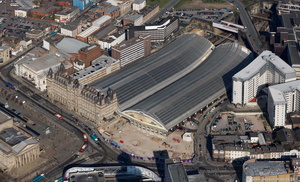 Liverpool Lime Street railway station aerial photograph