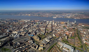 Liverpool city centre  aerial photograph
