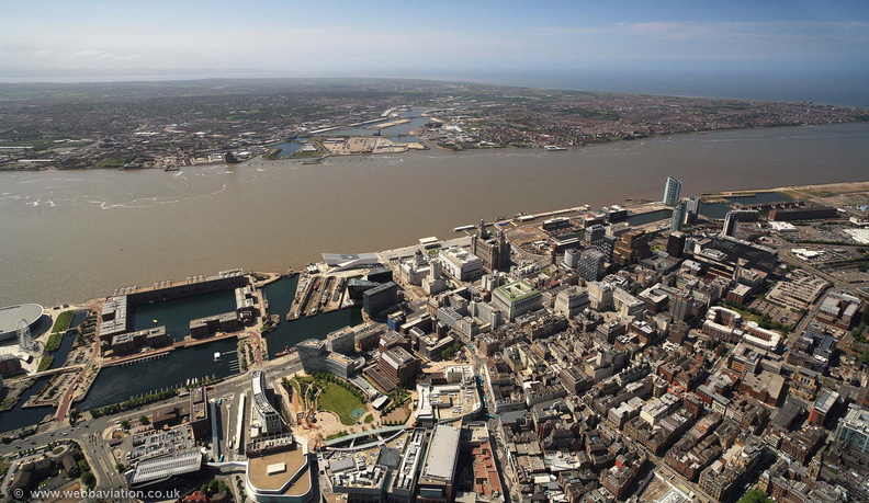 Liverpool city centre aerial photograph