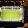 Liverpool football stadium Anfield at night 