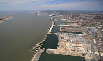 Liverpool southern docks panorama  aerial photograph