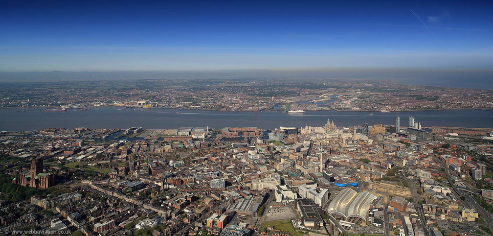 Liverpool panorama aerial photograph