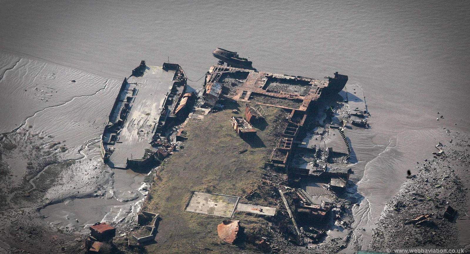 River Mersey Shipwrecks aerial photograph