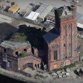  Hydraulic Engine House at Bramley Moore Dock, Liverpool  aerial photograph