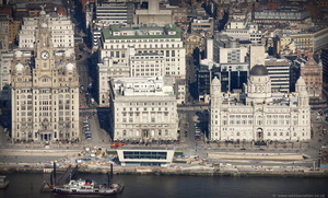 the " Three Graces " P Liverpool  aerial photograph