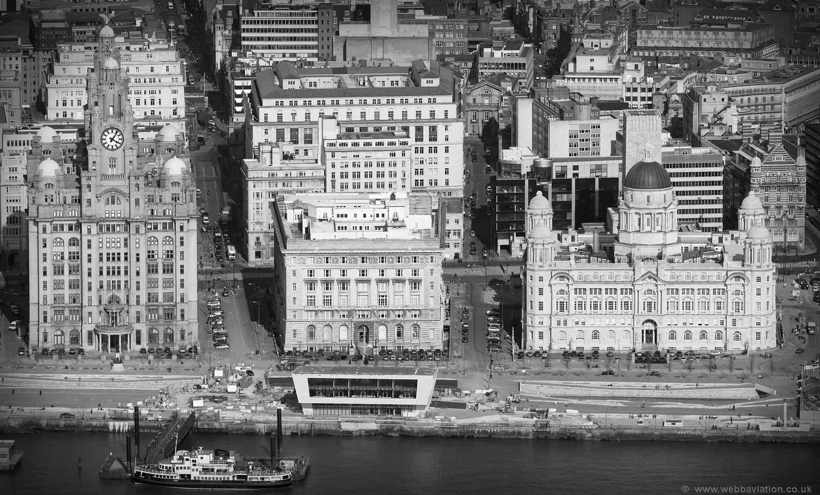 the " Three Graces " P Liverpool  aerial photograph