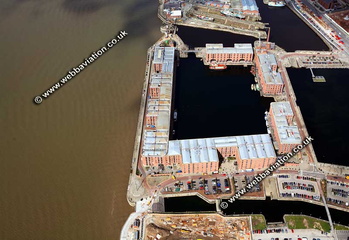 Albert Dock  Liverpool Merseyside UK aerial photograph