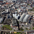 Liverpool Lime Street Station Liverpool Merseyside UK aerial photograph