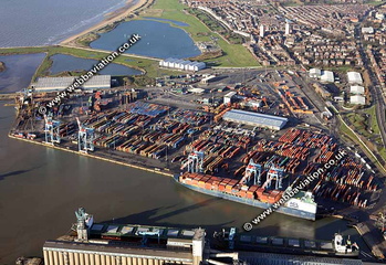 Royal Seaforth Dock Liverpool part of Liverpool FreeportMerseyside aerial photograph