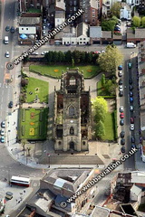 St Lukes Church  Liverpool Merseyside UK aerial photograph