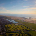 Southport sunset aerial photo
