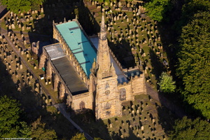 St Helen's Church, Sefton from the air