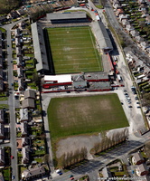 Knowsley Road football ground Eccleston, St Helens from the air