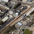St Helens Central railway station from the air