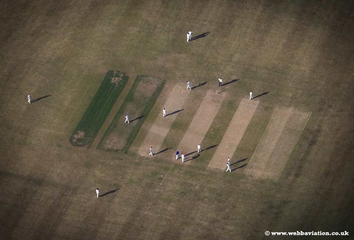 cricket match at Flordon  l Norfolk  aerial photo