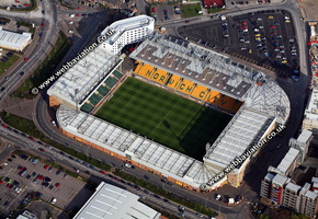 Carrow Road football stadium Norwich, Norfolk, England UK home of Norwich City Football Club aerial photograph 