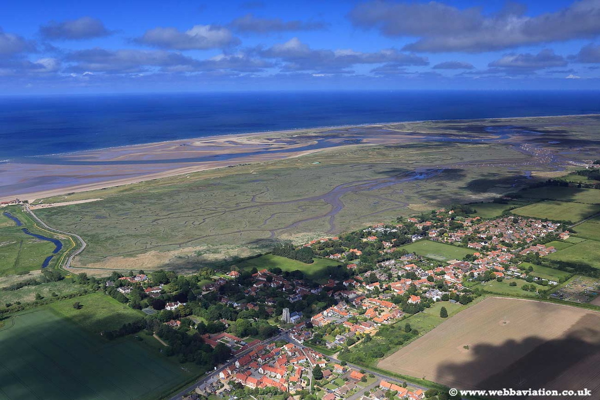 aerial photograph of Brancaster Norfolk England UK