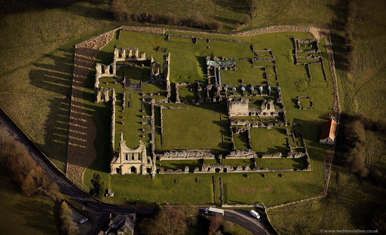 Byland Abbey , North Yorkshire from the air 