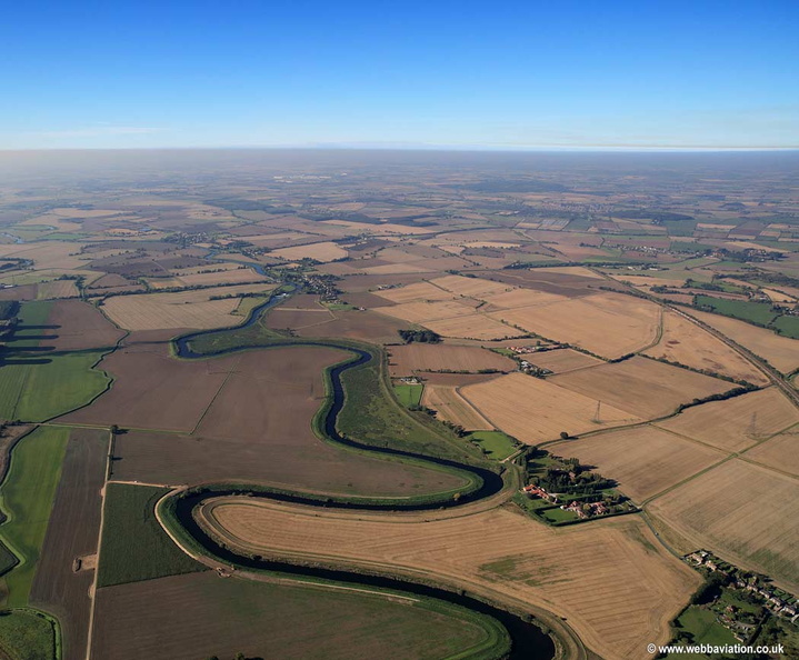  River Aire near Eggborough Yorkshire  aerial photograph