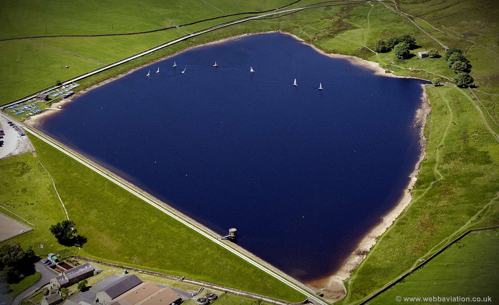 Embsay Reservoir aerial photograph
