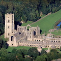 Fountains Abbey Yorkshire  ( National Trust  )  aerial photograph