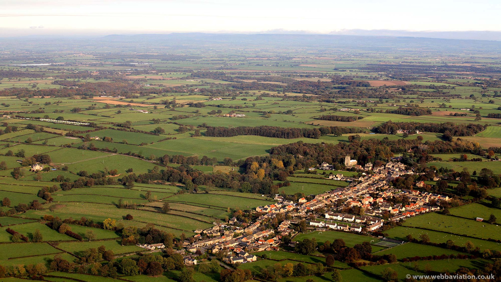 Kirkby Malzeard , North Yorkshire  from the air 