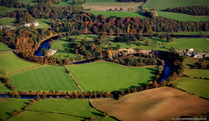  meandering double bend on the  River Burn  from the air 