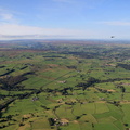 Bell Huey Helicopter over Menwith Hill Yorkshire  aerial photograph