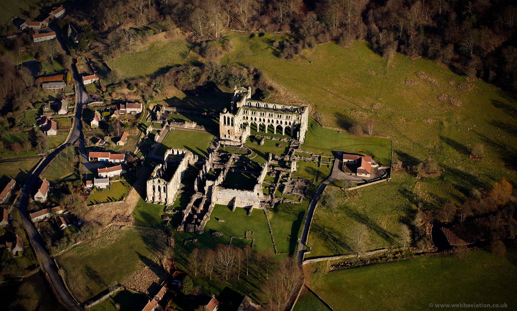 Rievaulx Abbey , North Yorkshire from the air 