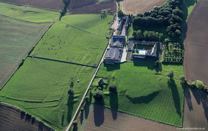  Markenfield Hall moated medieval fortified house Yorkshire aerial photograph